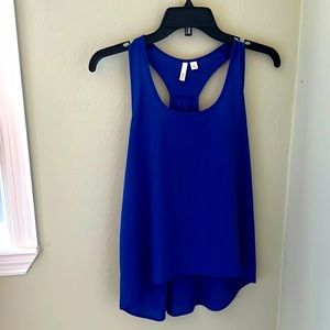 Frenchi Blue Racerback Tank Top Blouse Hi Lo Small